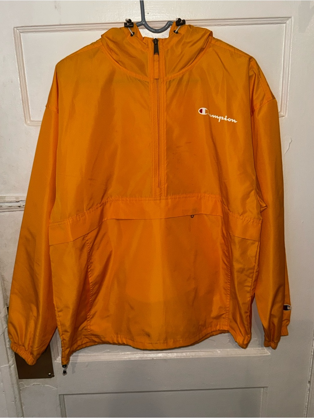 Champion Yellow Hooded Windbreaker Pullover